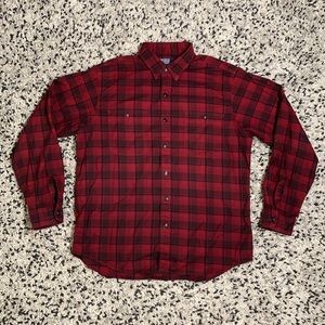 Polo Ralph Lauren Men’s Farrell Dark Red Plaid Double Pocket Work Shirt Medium
